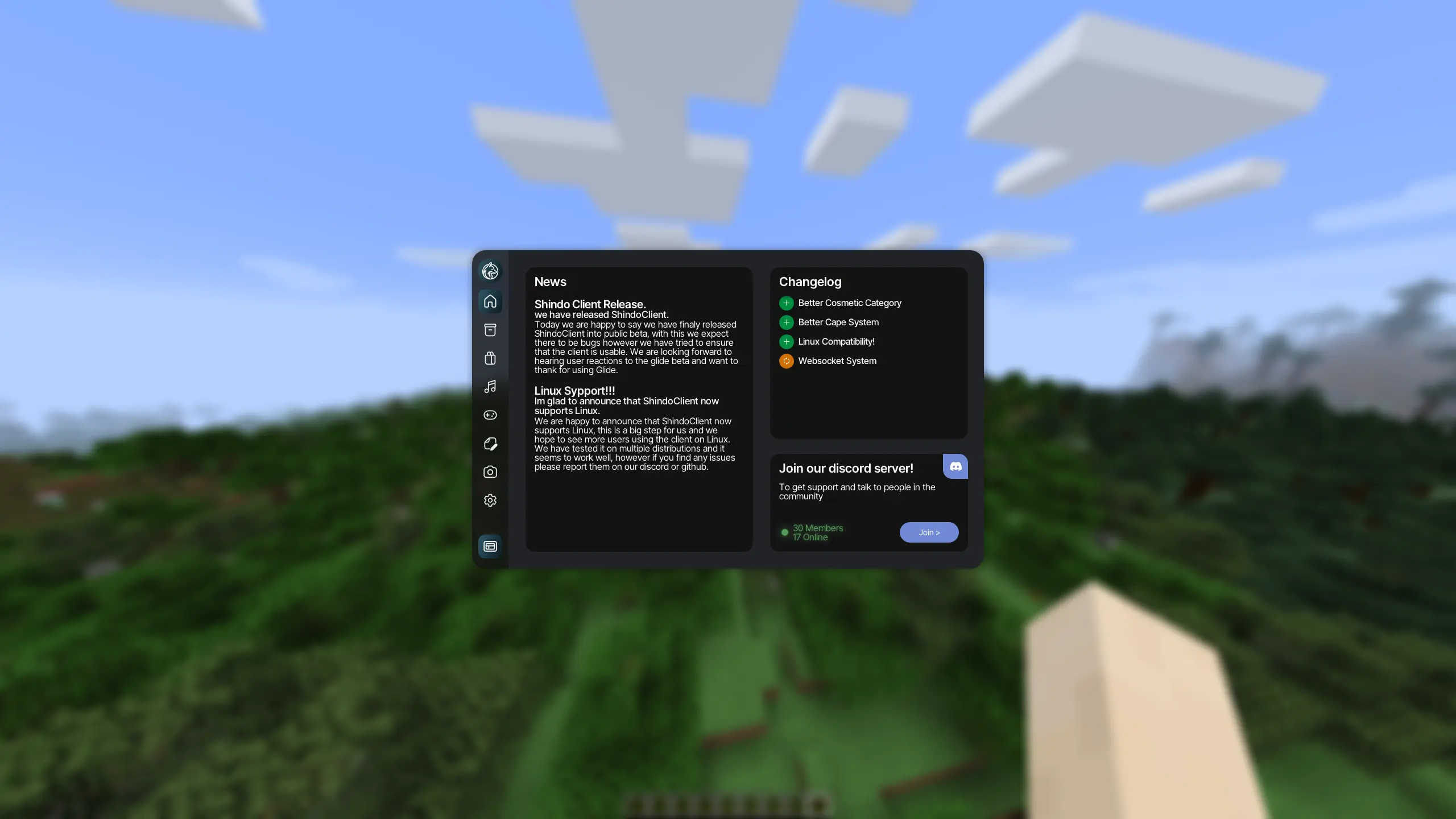 Main menu